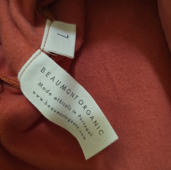 Beaumont Organic Cotton Side Slit Sweatshirt in Rust Large Oversized Fit - Picture 5 of 6